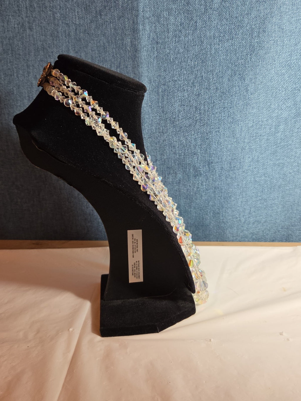 Triple Strand AB Crystal Iridescent Vintage Glam