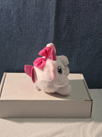 ZURU Rainbocorn Puppycorn Penny the Pug 5" Plush White Pink Bow Glitter Horn