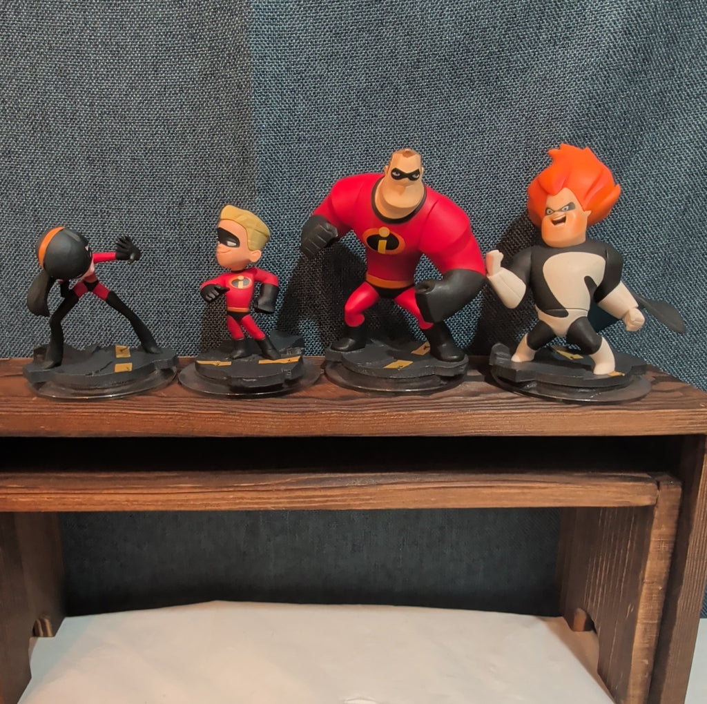 Disney Infinity 1.0 Incredibles 4 Figure Lot Syndrome Dash PVC Loose