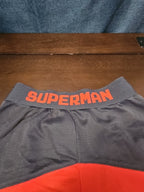 DC Comics Superman Boys Athletic Shorts Size S 6/7 Grey Red Mesh Gym Shorts