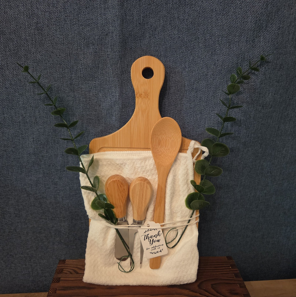 Natural Wood Charcuterie Board 6Pc Farmhouse