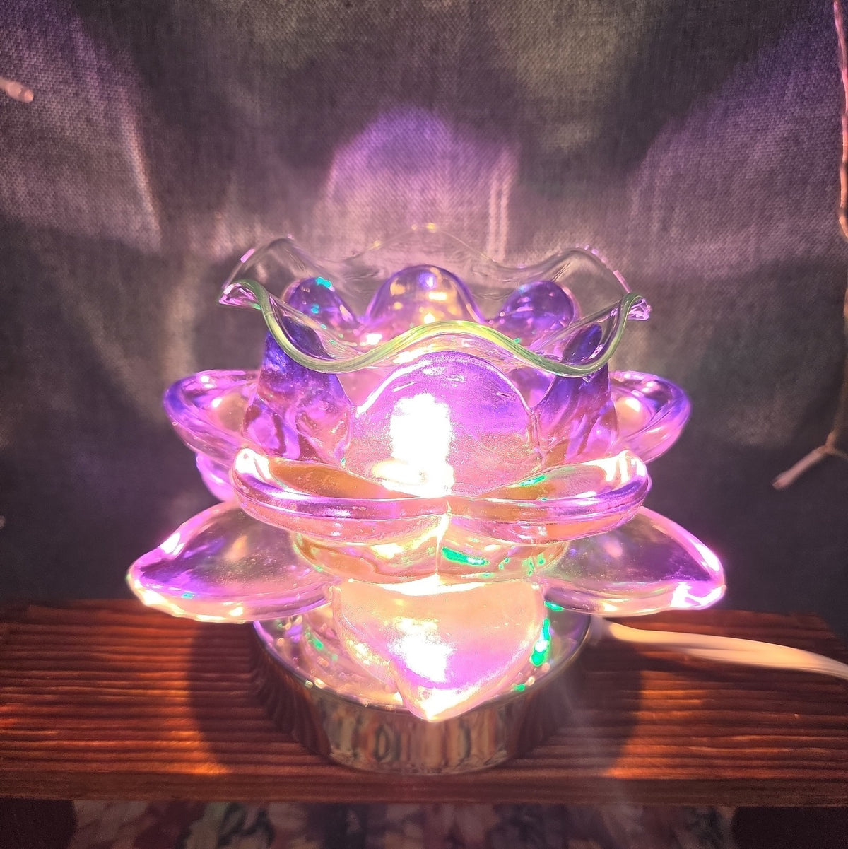 Flower Touch Lamp Glass Oil Warmer Multicolor