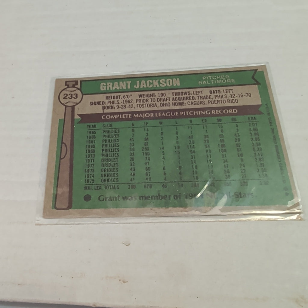 ​1976 Topps Grant Jackson #233 Orioles 2026 Topps 75th Anniversary Buyback Stamp