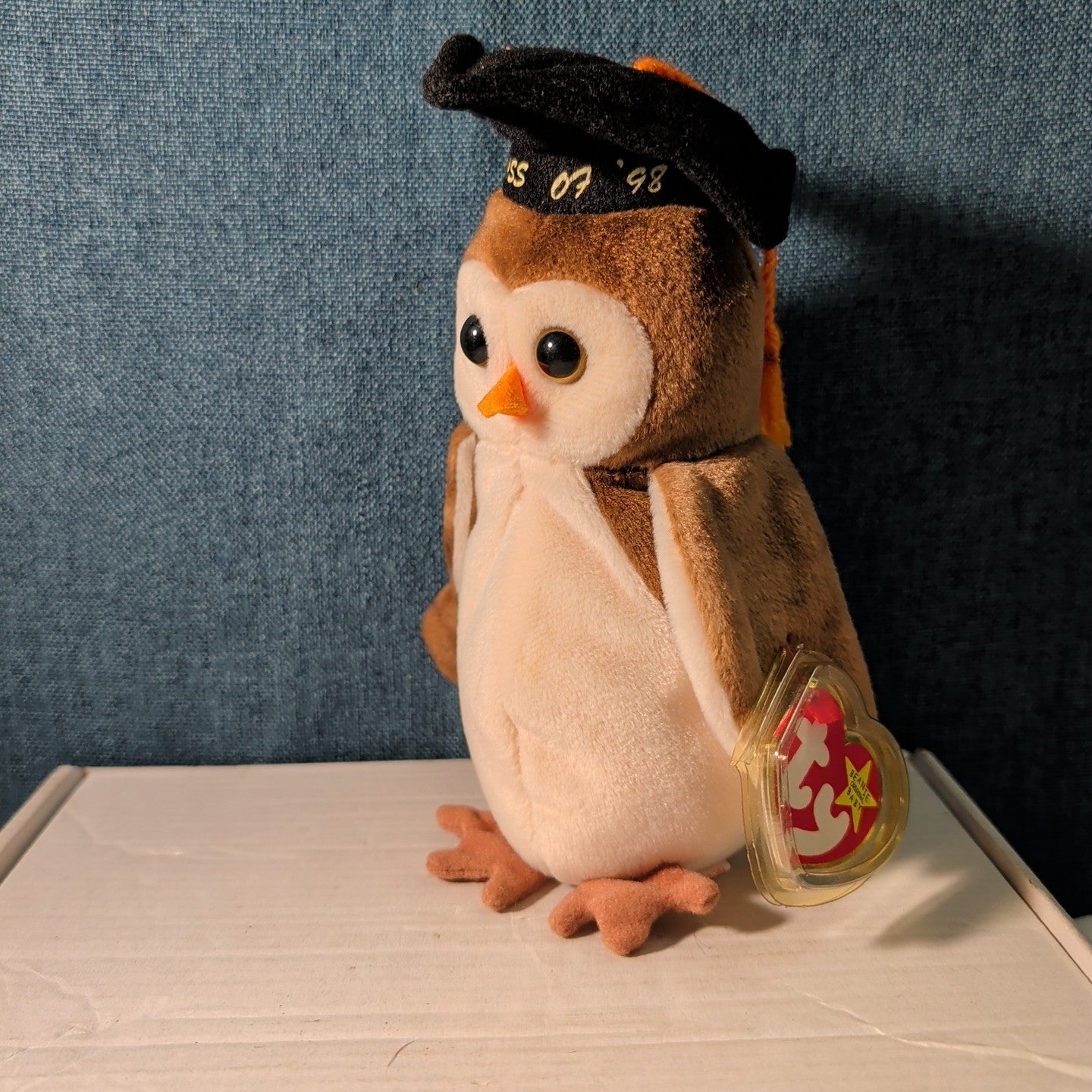 Wise TY Beanie Baby Owl Class of 1998 Graduation Gift MWMT with Tag Protector