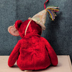 ​Ty Beanie Baby JULY Birthday Bear 2002 Red Teddy Silver Party Hat with Tag