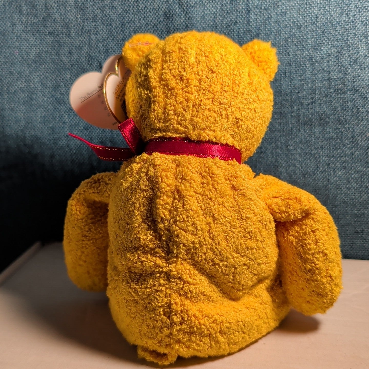 Ty Beanie Baby POOPSIE THE BEAR | 2001 Retired MWMT | Vintage Yellow Teddy Bear