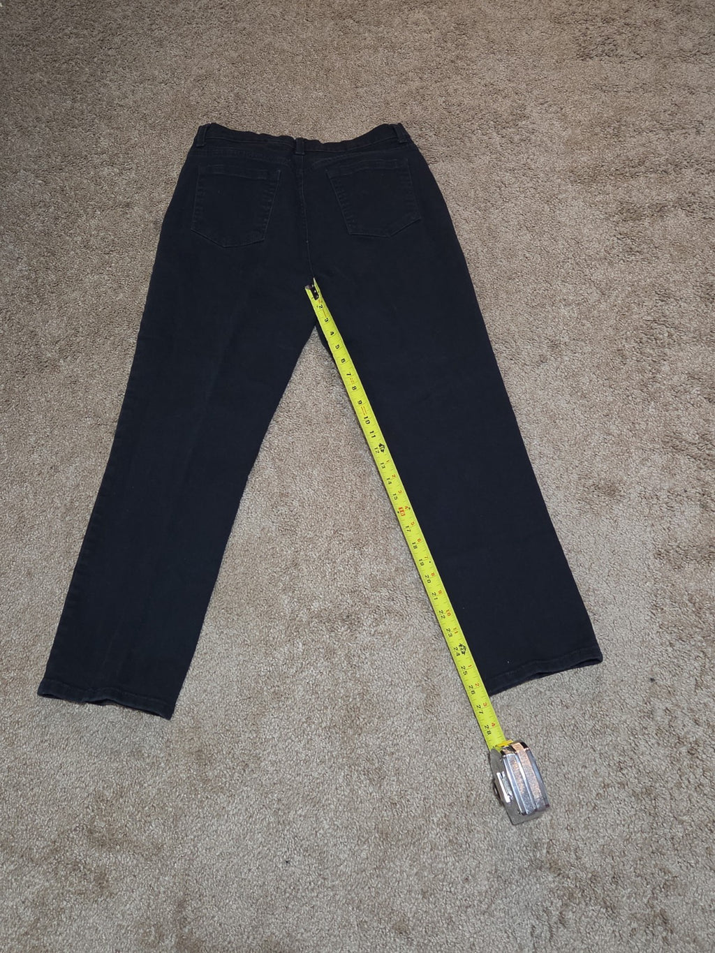 Gloria Vanderbilt Amanda Black Jeans 14p Stretch Denim High Rise Tapered Used