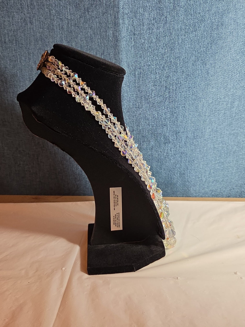 Triple Strand AB Crystal Iridescent Vintage Glam