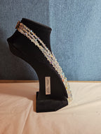 Triple Strand AB Crystal Iridescent Vintage Glam