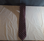 Bergamo New York Tie Burgundy Red Silver Striped Mens Silk Necktie Regimental