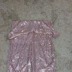 Rose Gold Sequin Off Shoulder Party Jumpsuit Romper  XL