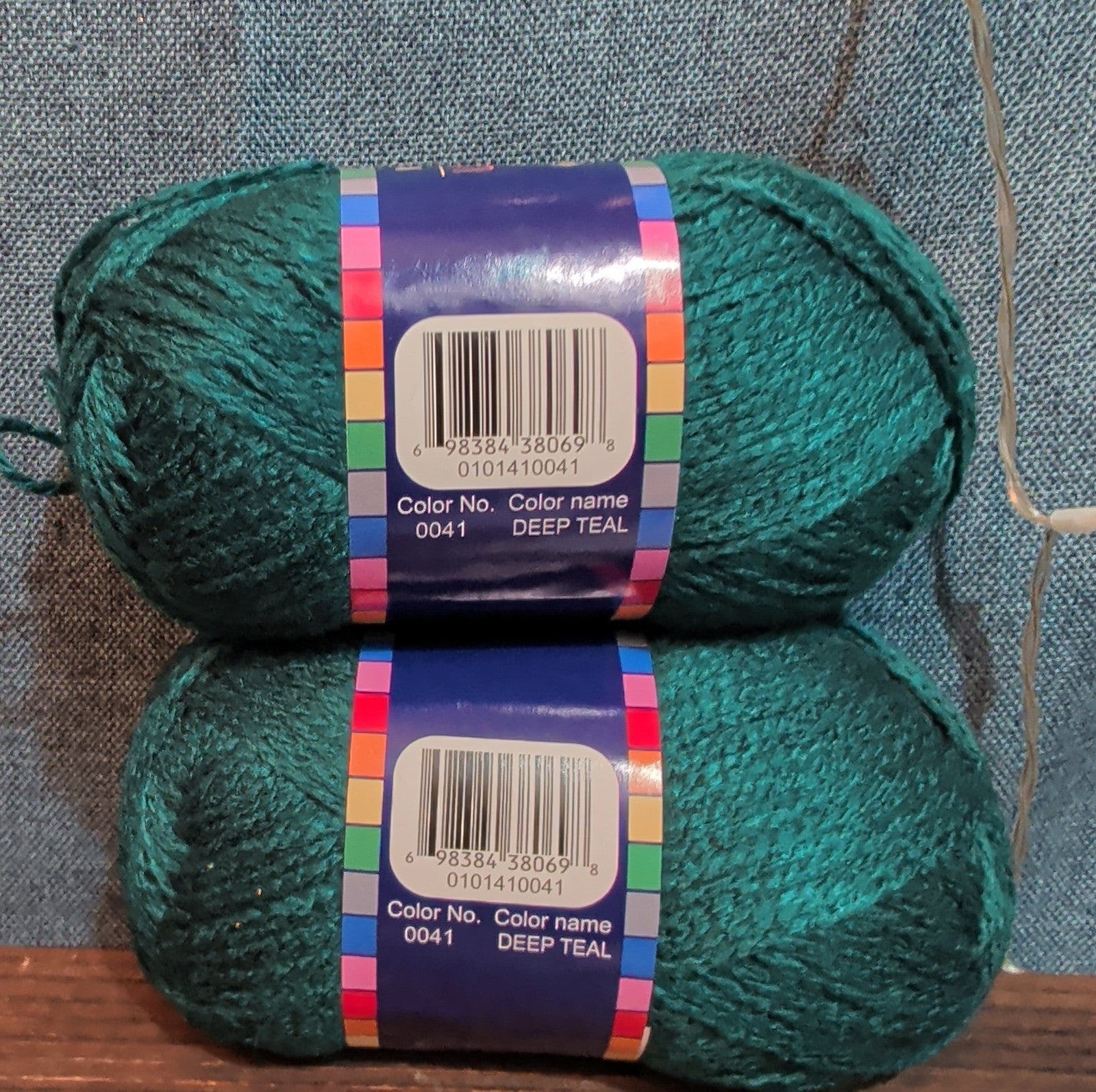 Herrschners Afghan Yarn 2 Ply Deep Teal Acrylic 2 Skein Lot