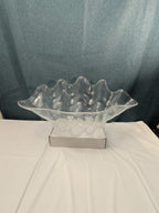 Large Acrylic Clam Shell Serving Bowl 18" Wavy Scalloped Beach House Centerpiece