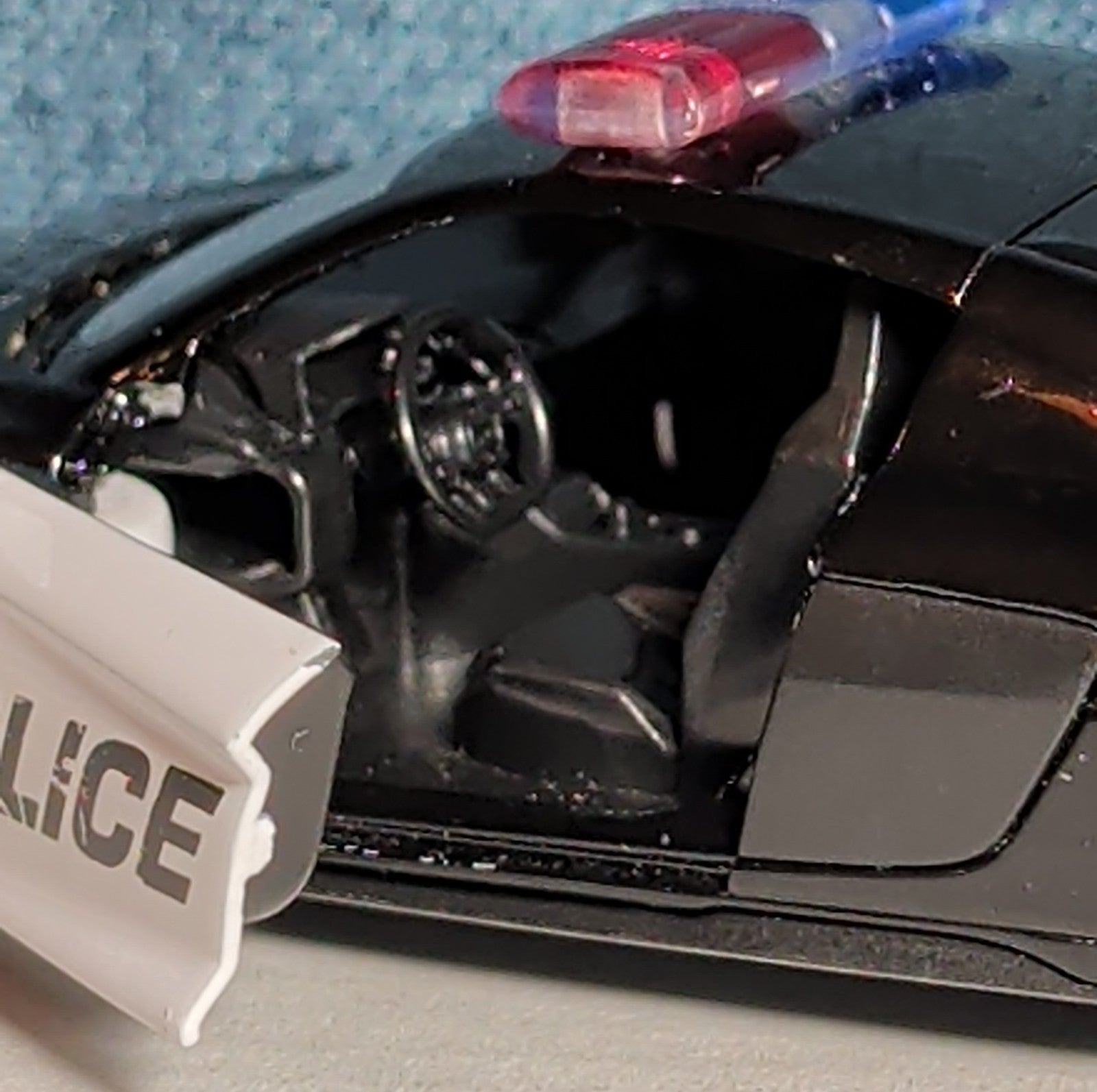 RMZ City Audi R8 Police Car 1/36 Diecast Pull Back Opening Doors PreOwned