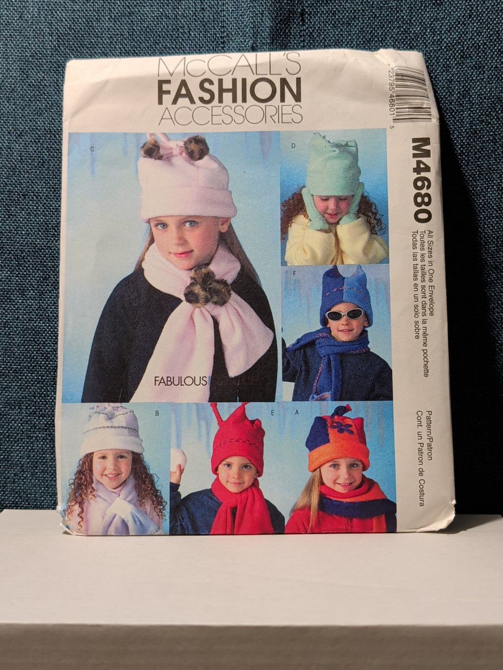 McCall’s M4680 Fleece Accessories Pattern Kids’ Hats Scarves Mittens | Uncut '04