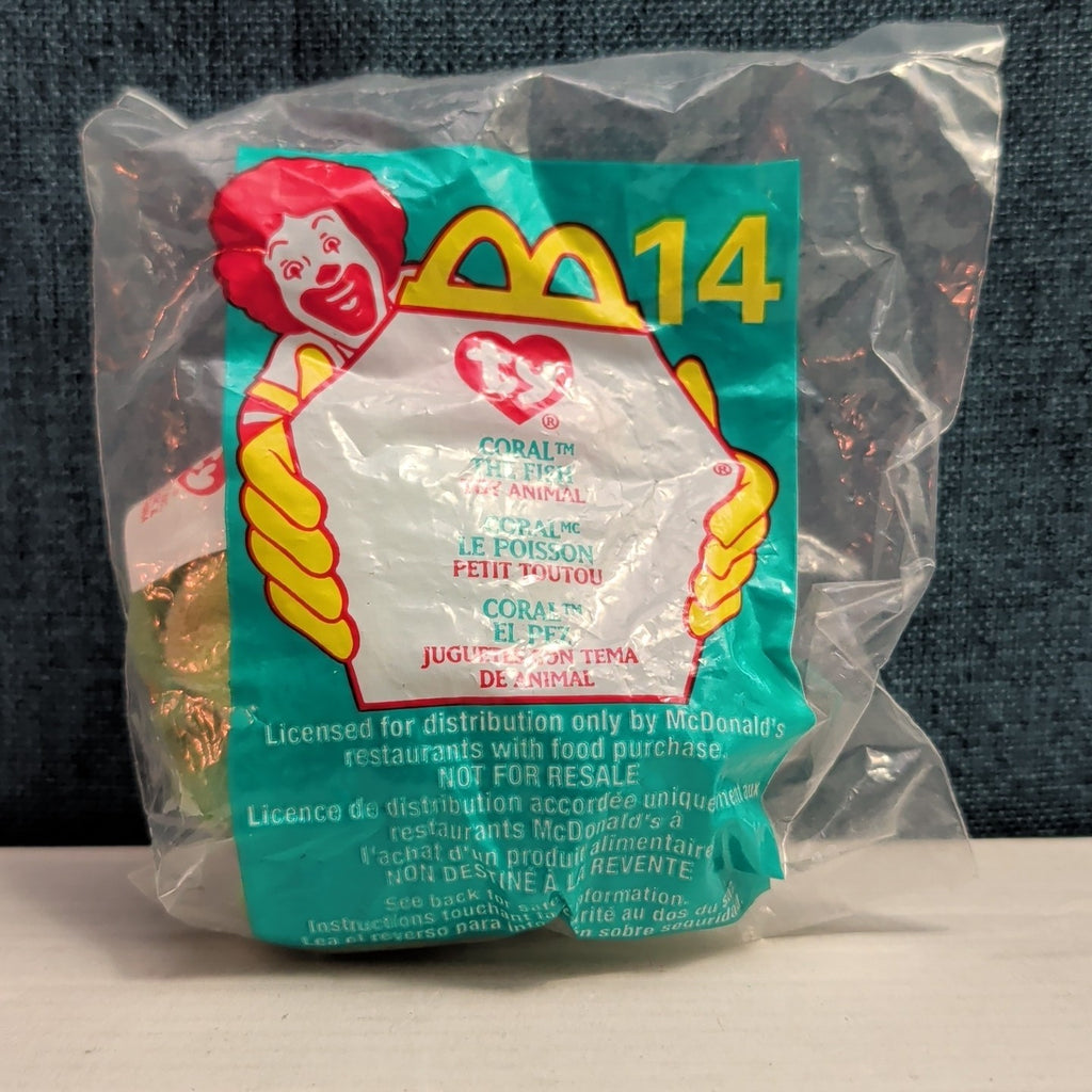 Ty Teenie Beanie Baby Coral the Fish #14 McDonald’s 2000 New In Package Tropical