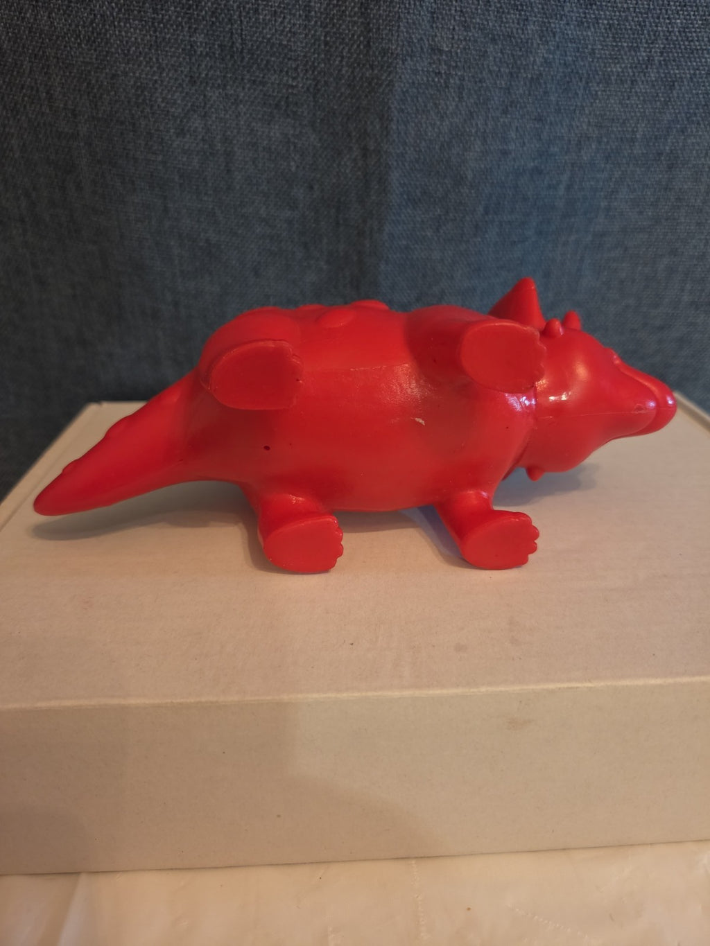 Kid Connection Triceratops Dinosaur Toy Red Blue 7" Long Plastic Figure Toddler