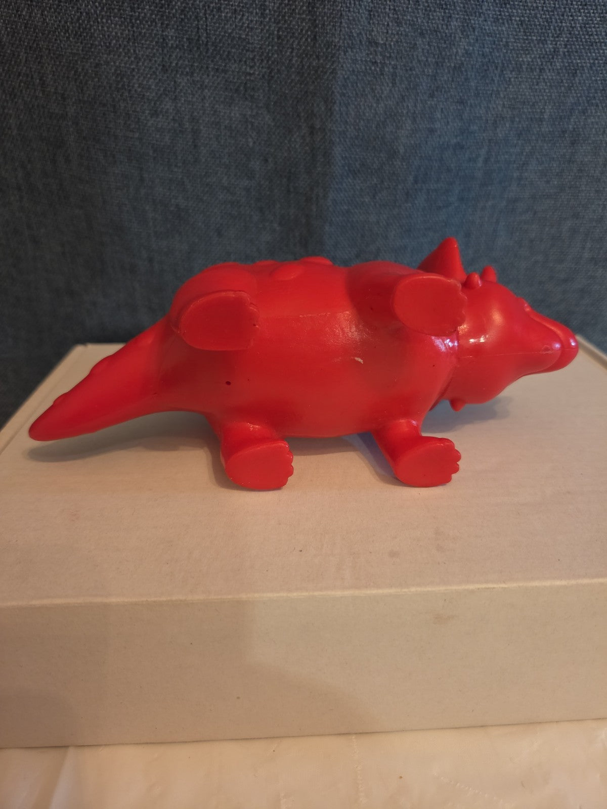 Kid Connection Triceratops Dinosaur Toy Red Blue 7" Long Plastic Figure Toddler