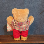 Wendy's Furskins Boone Bear Plush Plaid Outfit 1986 Vintage Holiday Tagged