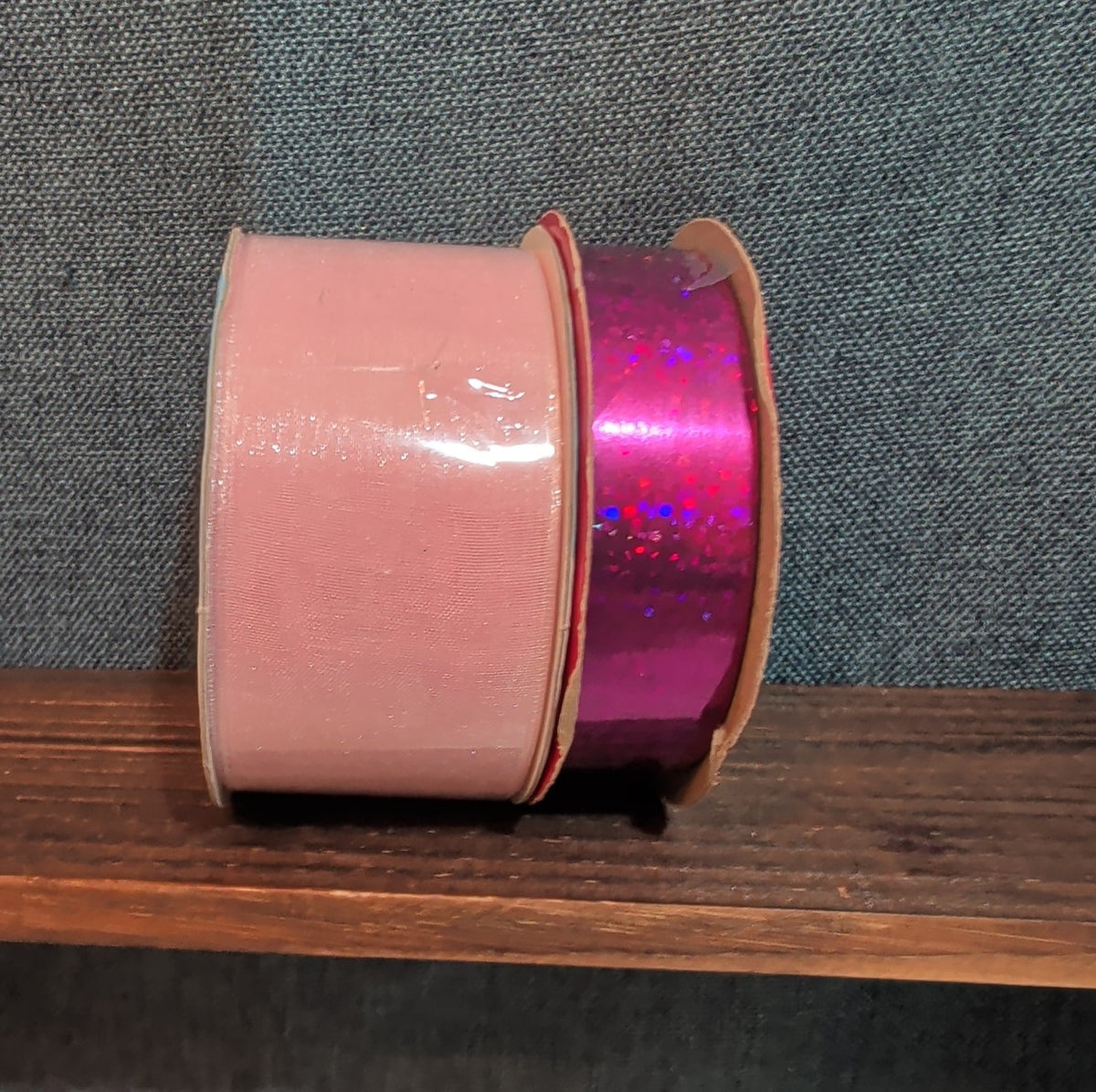 Offray Ribbon Lot 2 Pink Organdy Metallic Magenta Craft Destash