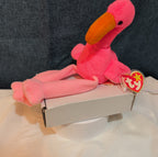 TY Beanie Baby - PINKY the Pink Flamingo (10 inch) - MWMTs Stuffed Animal Toy