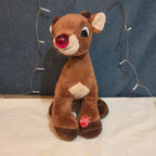 Dan Dee Rudolph Red Nosed Reindeer 15" Plush Light Sings