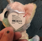 Ty Beanie Boos Heather Uni-Kitty 6" Plush Pastel Rainbow