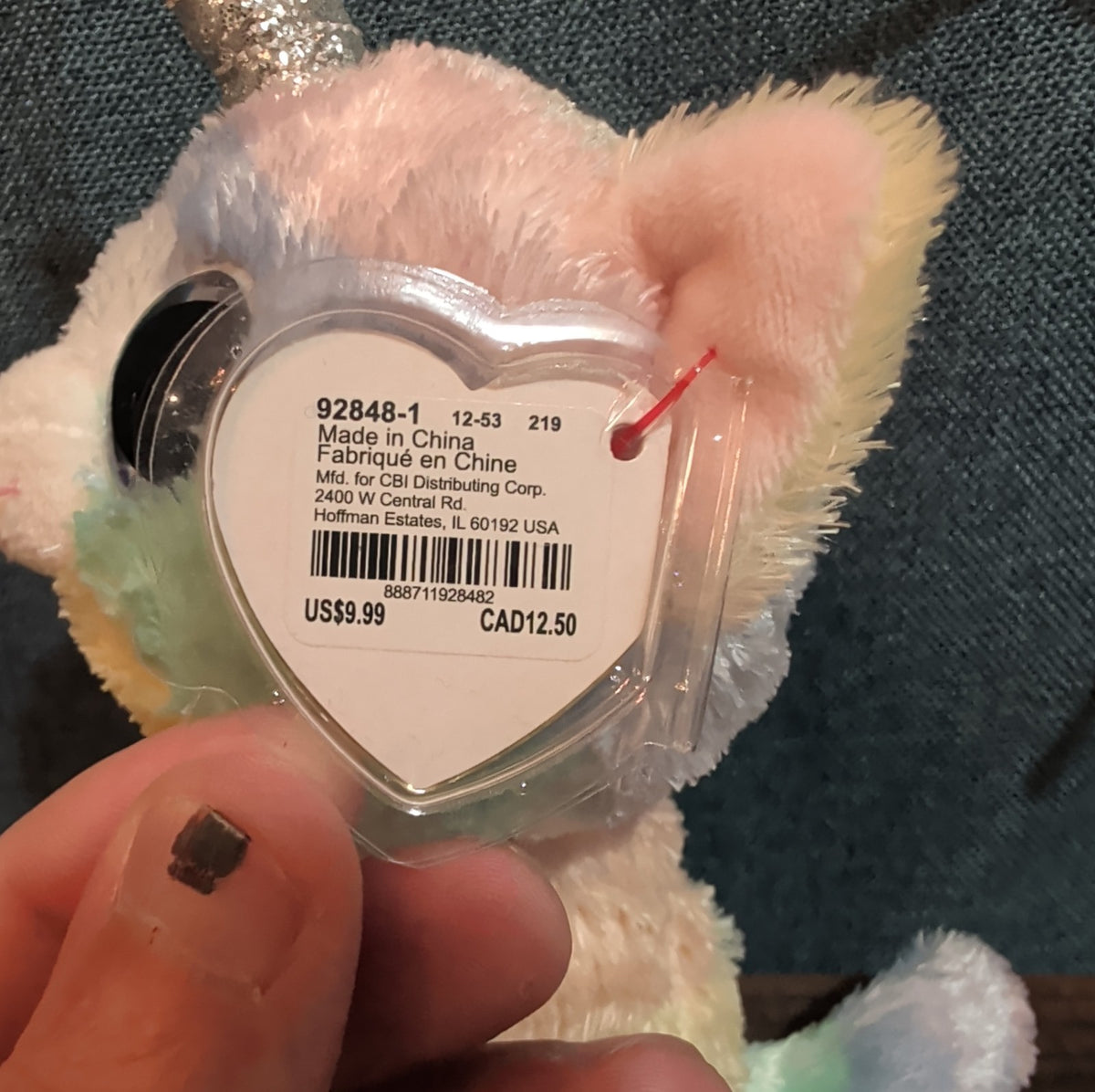Ty Beanie Boos Heather Uni-Kitty 6" Plush Pastel Rainbow