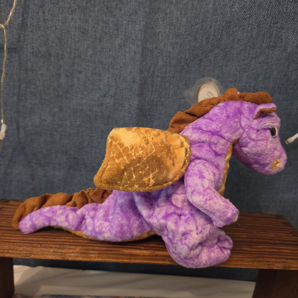 Ty Beanie Baby Legend Purple Dragon Plush Gold Wings 2003
