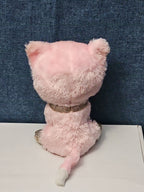 Ty Beanie Boos Fiona Pink Cat Plush | Glitter Eyes & Gold Feet | 6-9"