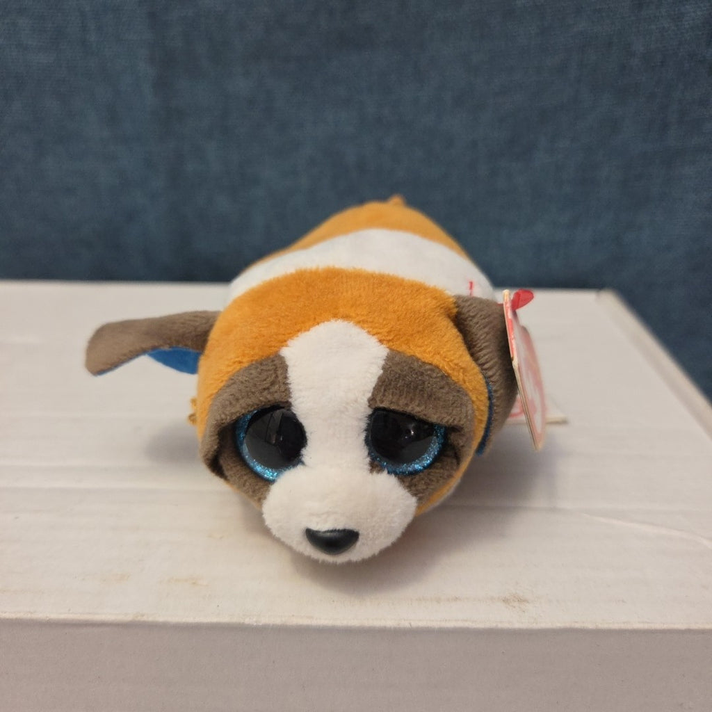 Ty Teenie Tys Gypsy St Bernard Dog Stackable Plush Blue Glitter Eyes MWMT 42205