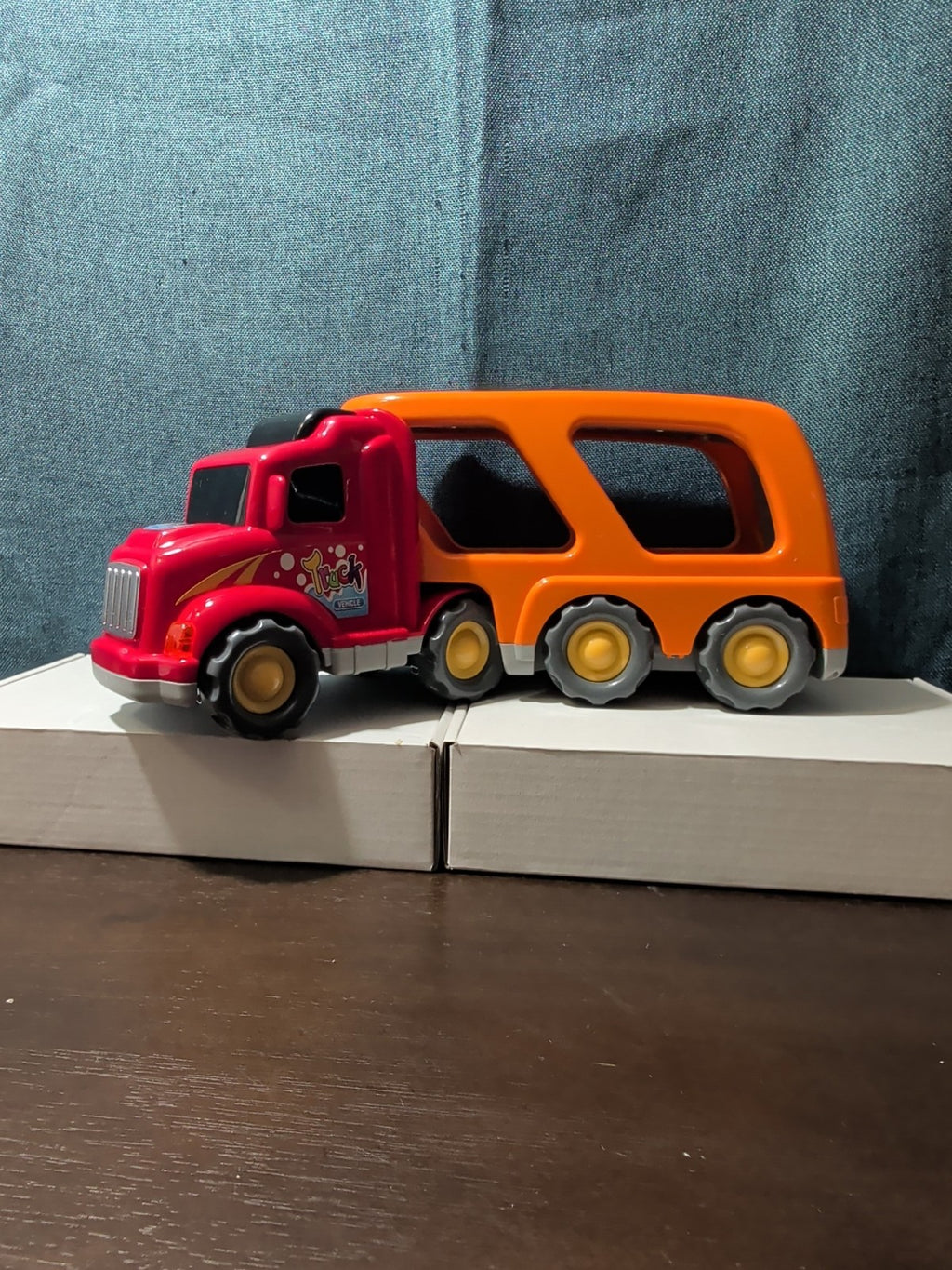 Big Toddler Semi Truck Car Hauler Toy Vehicle Lights & Sounds Transport Trailer