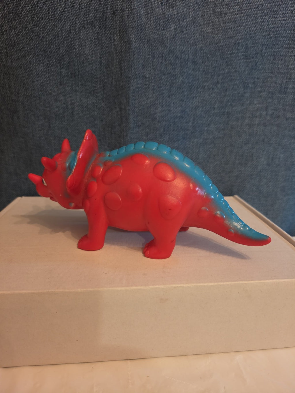 Kid Connection Triceratops Dinosaur Toy Red Blue 7" Long Plastic Figure Toddler