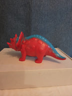 Kid Connection Triceratops Dinosaur Toy Red Blue 7" Long Plastic Figure Toddler