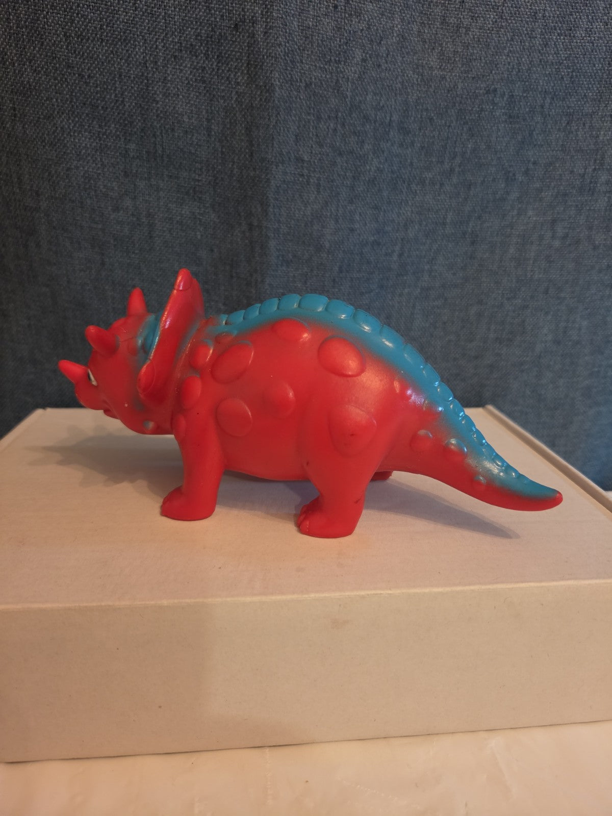 Kid Connection Triceratops Dinosaur Toy Red Blue 7" Long Plastic Figure Toddler