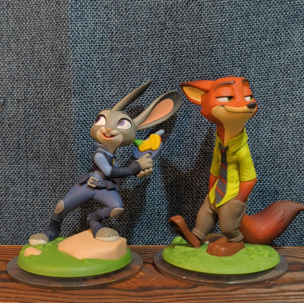 Disney Infinity 3.0 Zootopia Judy Hopps Nick Wilde 2 Figure Lot PVC Loose