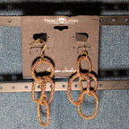 Traci Lynn Roppie Gold Mesh Crystal Collar Necklace Earring Set Vintage Choker