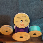 Robert Stanley Ribbon Lot 4 Purple Teal Silver Mesh Wired Craft Destash