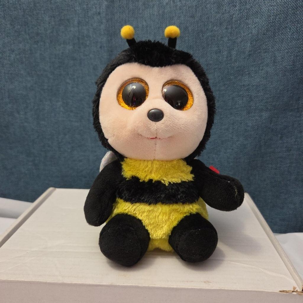 Ty Beanie Boos Buzby the Bee 6" Plush Gold Glitter Eyes Retired 2014 MWMT 36150