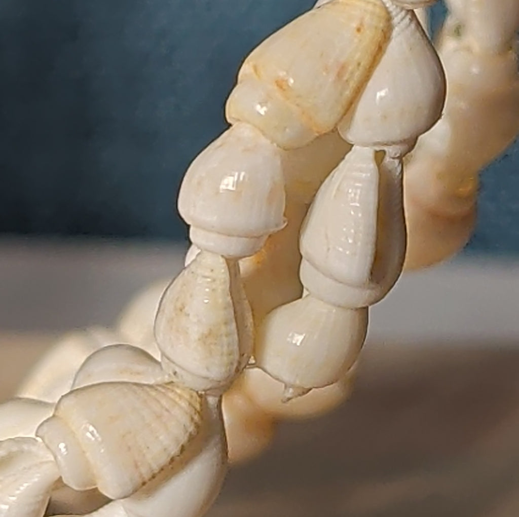 Hawaiian Woven Shell Lei Long Necklace Boho Beach