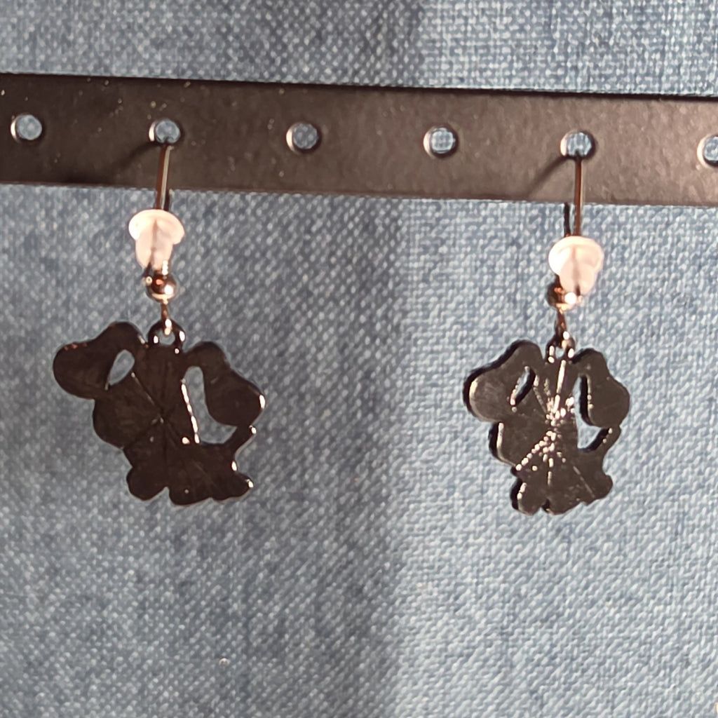 Blue Paw Print Dangle Earrings Cute Pet Lover Enamel Hook Drop Jewelry