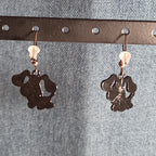 Blue Paw Print Dangle Earrings Cute Pet Lover Enamel Hook Drop Jewelry