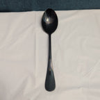 Set of 8 Black Stainless Steel Spoons 18/0 Modern Onyx Flatware Table Spoons Set