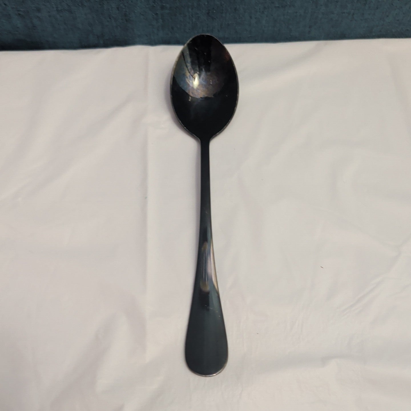 Set of 8 Black Stainless Steel Spoons 18/0 Modern Onyx Flatware Table Spoons Set