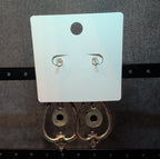 Melody Boho Western Dangle Earrings Gold Tone Black Bead Vintage Vibe