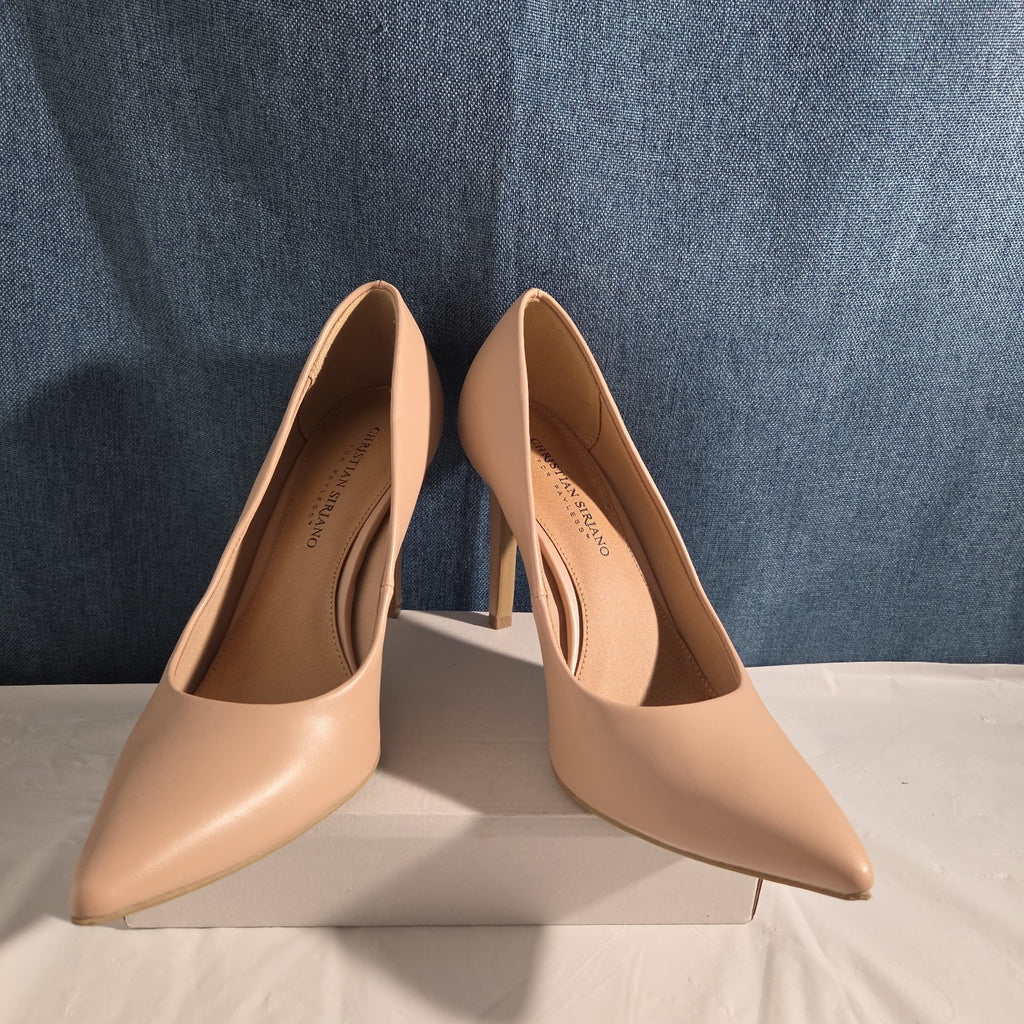 Christian Siriano Nude Heels Pumps 8.5 Pointed Toe Dress Casual Used
