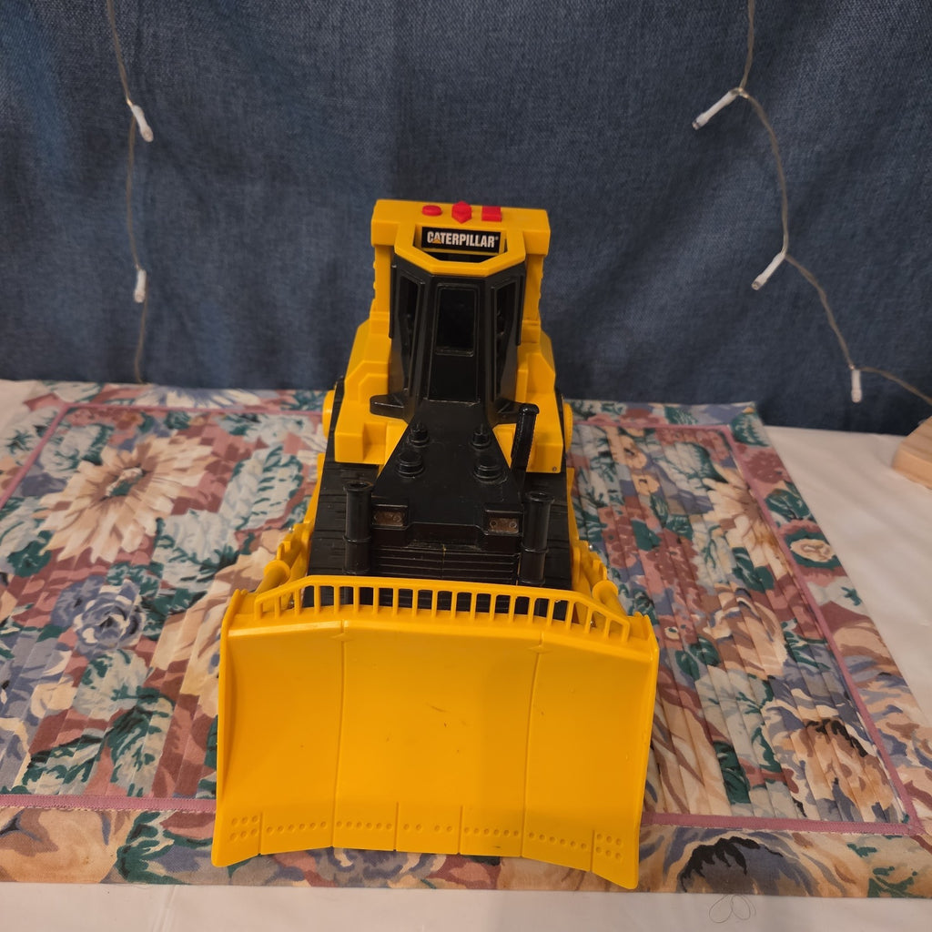 Caterpillar CAT Bulldozer Toy Plastic Construction Vehicle Y2K