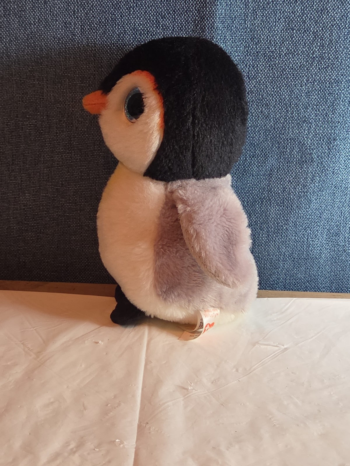 Ty Beanie Boos Pongo Penguin Plush 7" Blue Glitter Eyes 2017- No Tag