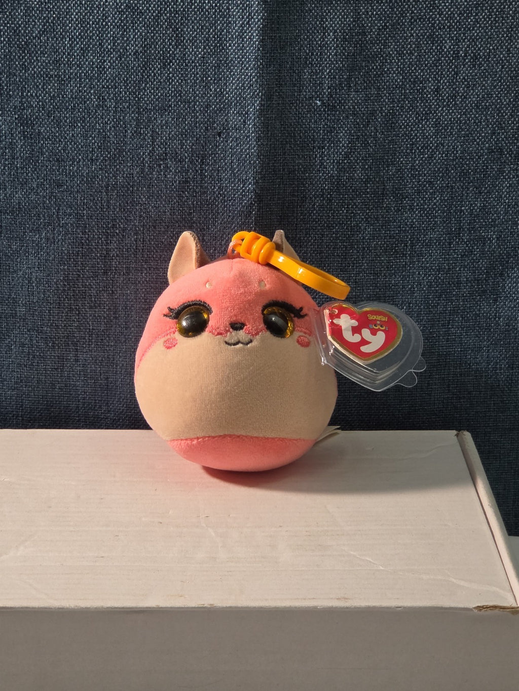 TY Roxie the Fox Squish-A-Boos Mini 3" Clip Plush MWMT with Tag Protector NEW