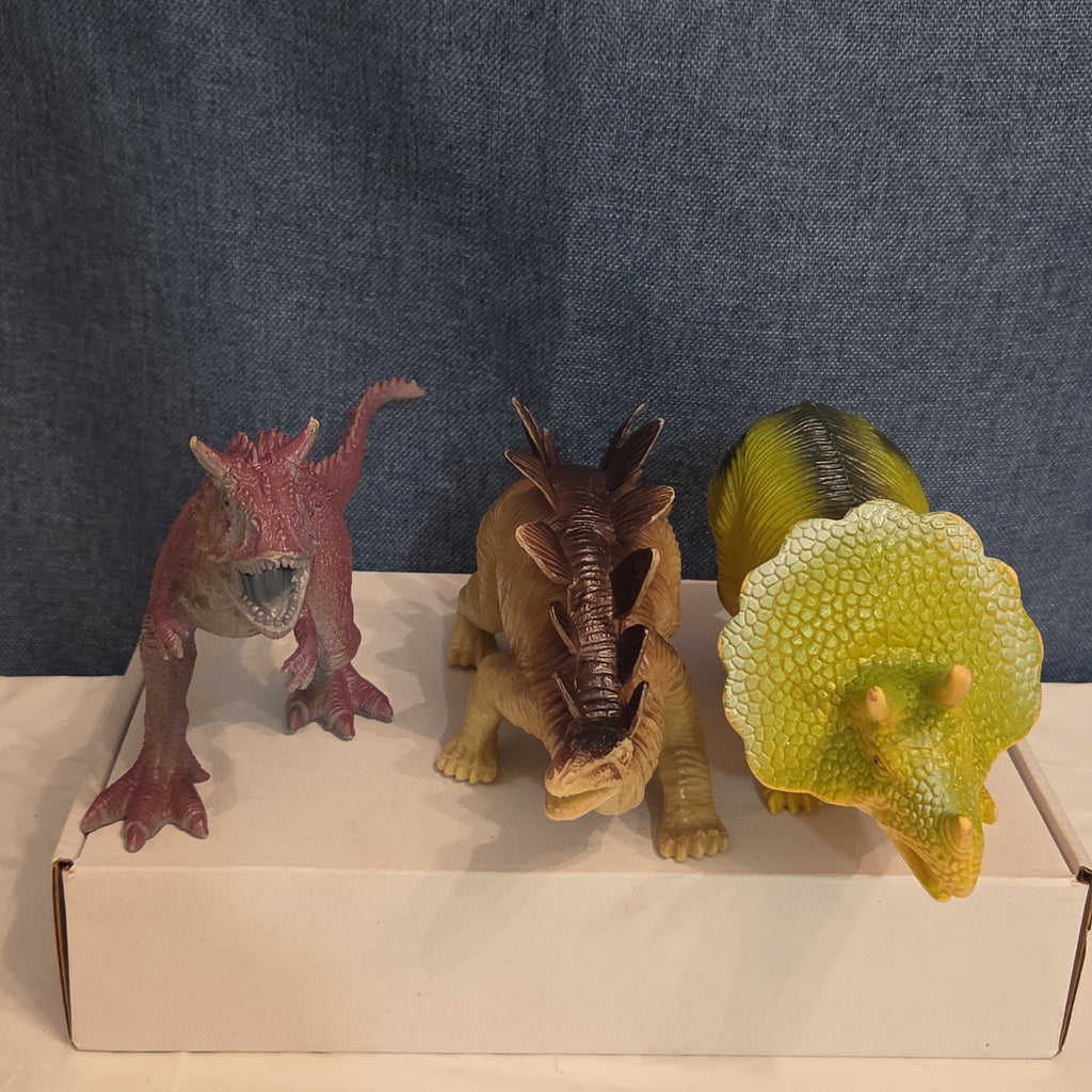Dinosaur Toy Figures Lot of 6 T-Rex Triceratops Stegosaurus